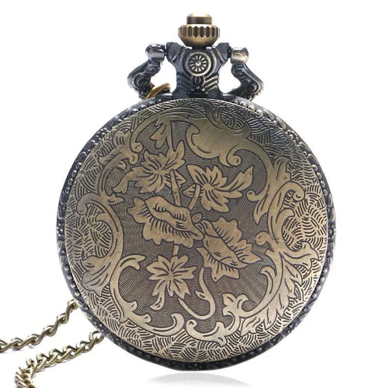 

Vintage large bronze embossed tiger down the mountain retro pocket watch