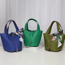 Fashion Hot Sale Lychee Pattern PU Leather Brand Design Lady Elegant Bucket Bags Women Handbag