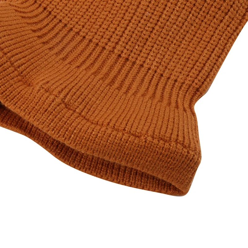 

New Warm Hats Thicken Windproof Plus Velvet Children's Knit One-Pieces Neck Protector Face Earmuff Hat for Kids