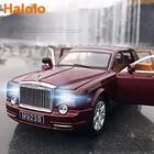Модель автомобиля из сплава под давлением Halolo 1:24, модель машины Rolls Royce Phantom, металлическая игрушка, имитация колес, тяговый автомобиль, коллекционный подарок A249