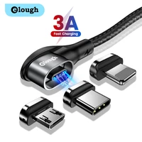 elough 90 degree magnetic cable 3a fast charging type c cable magnetic charger micro usb cable mobile phone for iphone 13 12 11