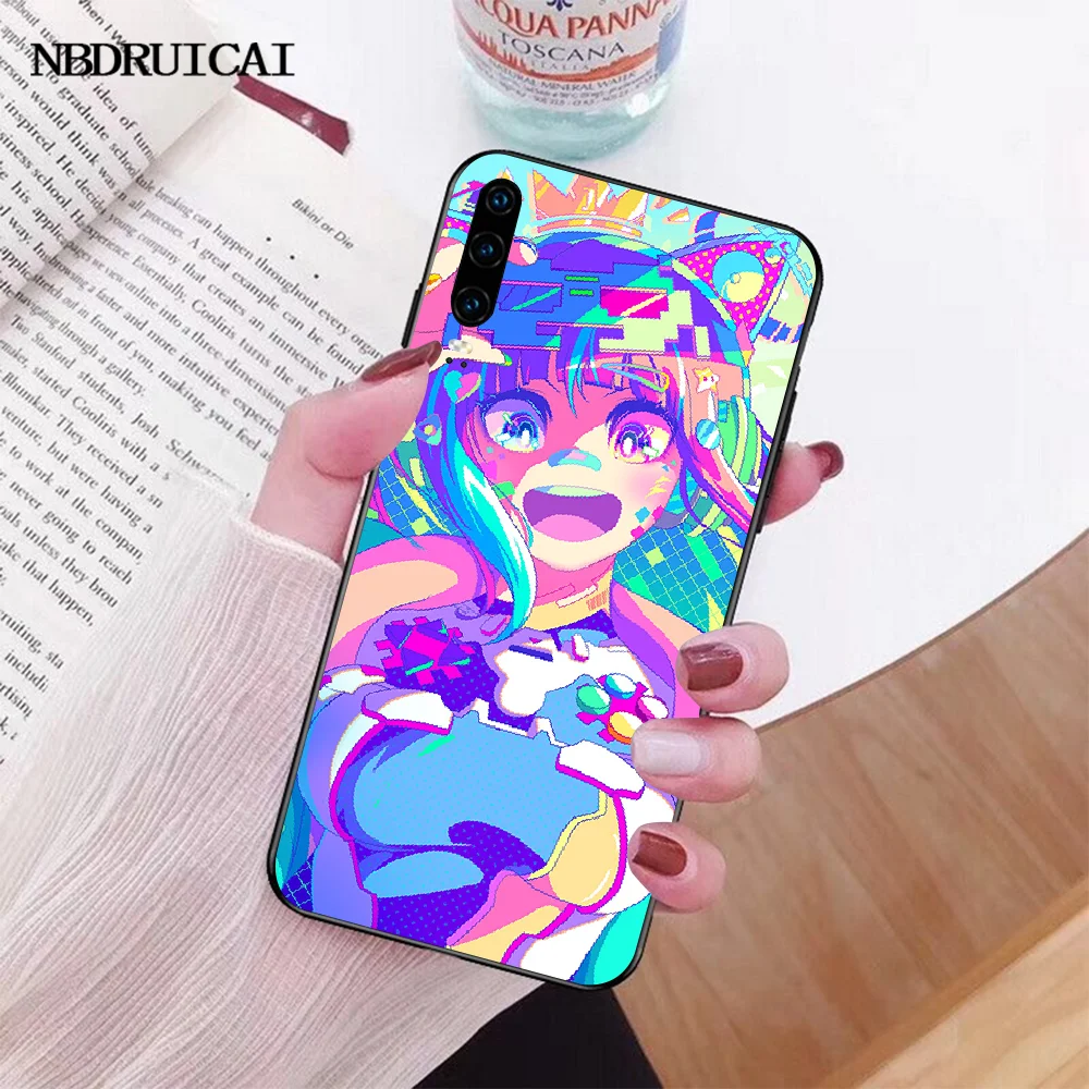 NBDRUICAI Neon Oni Girl Аниме черный ТПУ мягкий резиновый чехол для телефона Huawei Honor 20 10 9 8 8x
