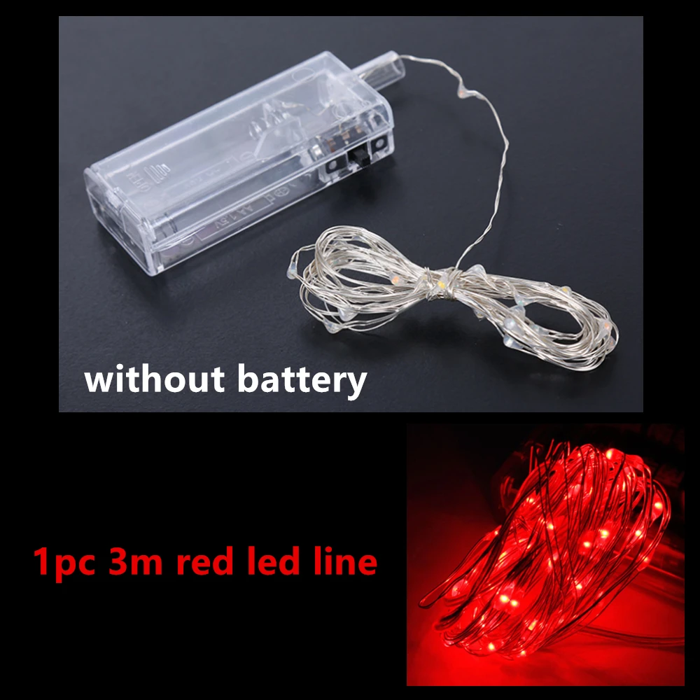 1pc red Светодиодный воздушный шар Bobo, 3 м, светодиодный, ПВХ, прозрачный Гелиевый шар, для дня рождения, свадьбы, вечеринки, Декор, Рождественское украшение, подарок, детская игрушка - Цвет: 1pc red