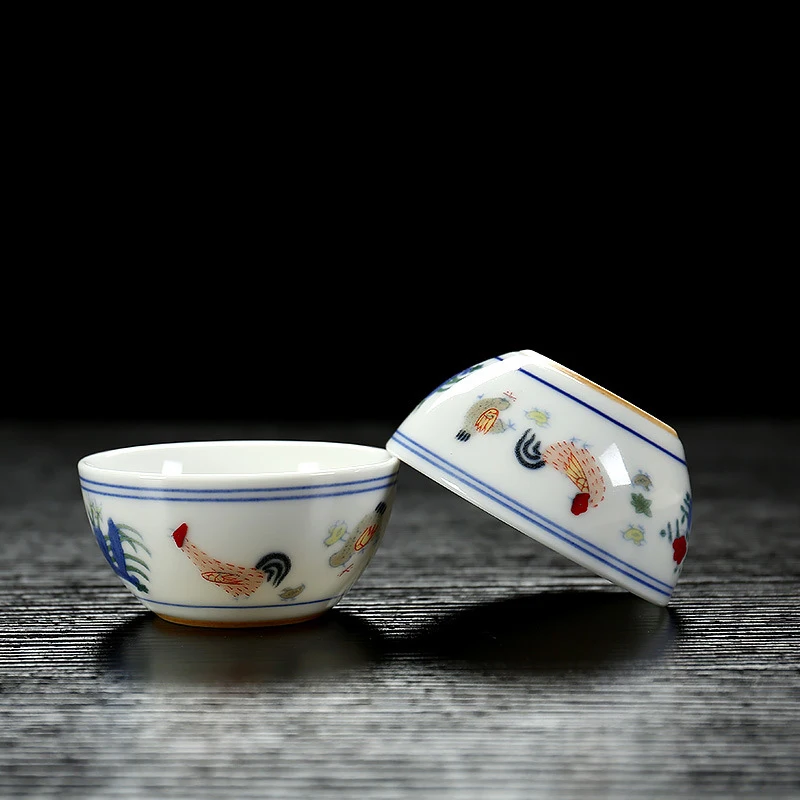 6 шт./партия чайный набор белая Античная чашка керамический основная ручная