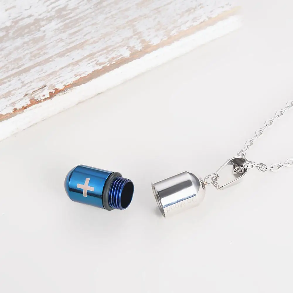 Ювелирные изделия из нержавеющей стали крест капсула лекарственные таблетки