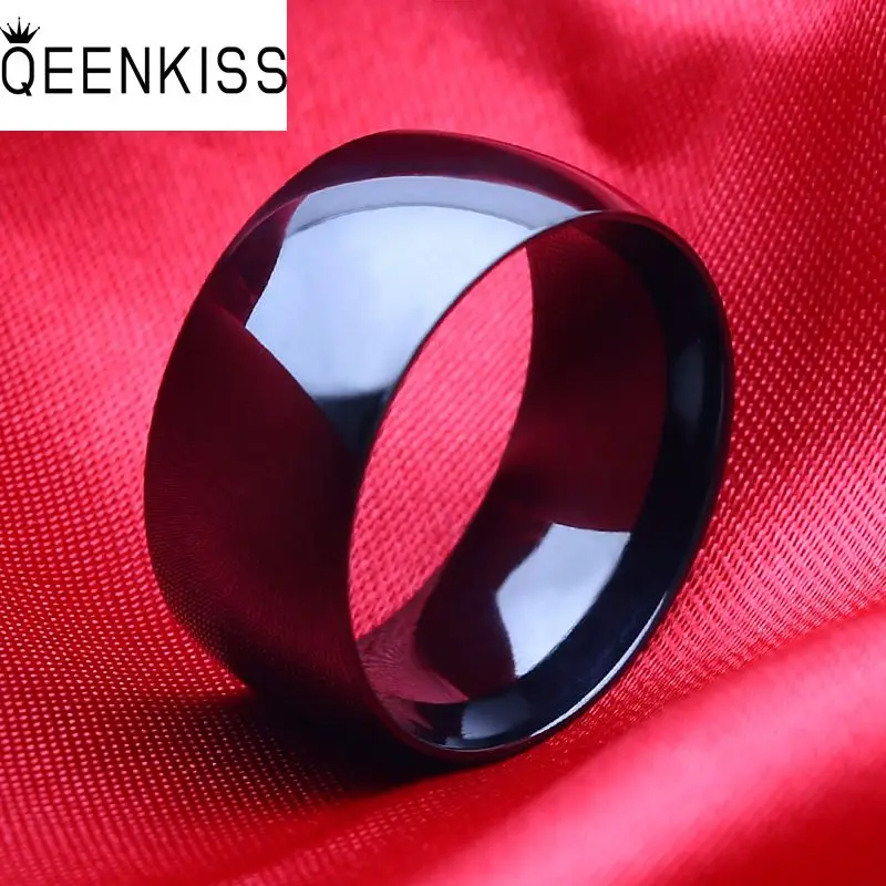 

QEENKISS RG822 Fine Jewelry Wholesale Fashion New Man Boy Birthday Wedding Gift Domineering Wide Titanium Stainless Steel Ring