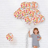 50pcs 12 inch color confetti latex balloon set with ribbon children birthday party wedding decoration color balloons