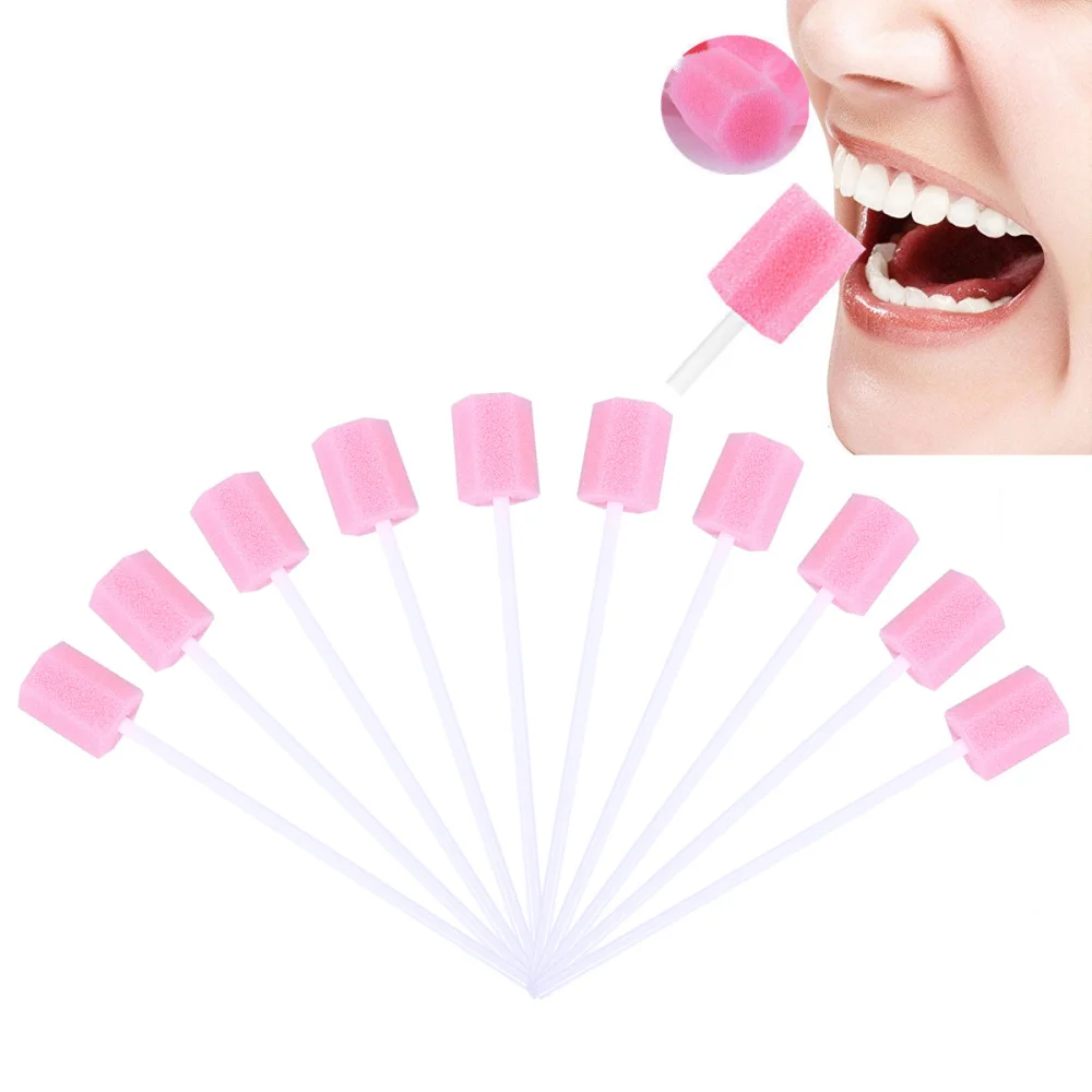 

200PCS Disposable Oral Care Sponge Swab Tooth Cleaning Mouth Swabs )