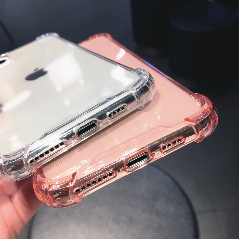 

For iPhone 11 Pro X XR XS Max 6S 7 8 Plus Phone Case Candy Color Shockproof Bumper Transparent Soft TPU For iPhone 11 SE 2020 12