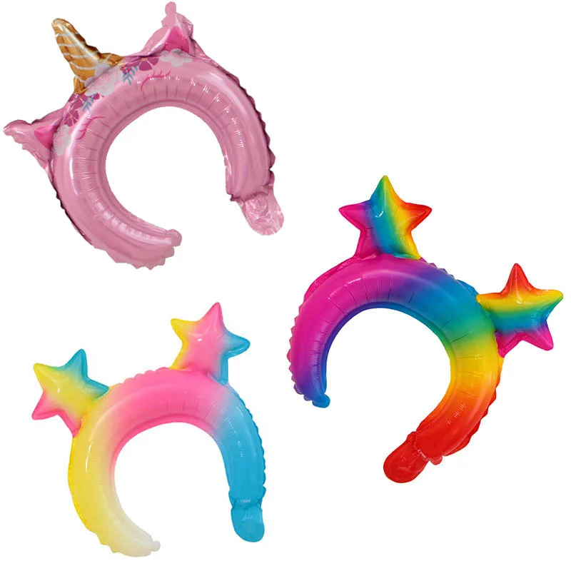 10 шт. Радужная повязка на голову фольгированные воздушные шары для детей