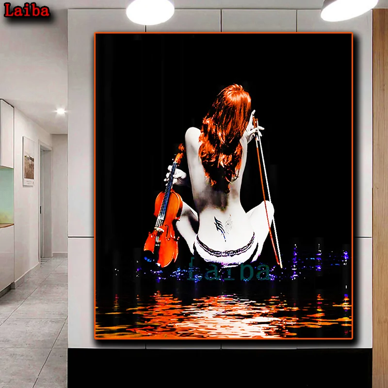 

5d Diamond Painting Sexy violin girl embroidery diy full square diamond mosaic Diamond Cross Stitch rhinestone pictures Decor