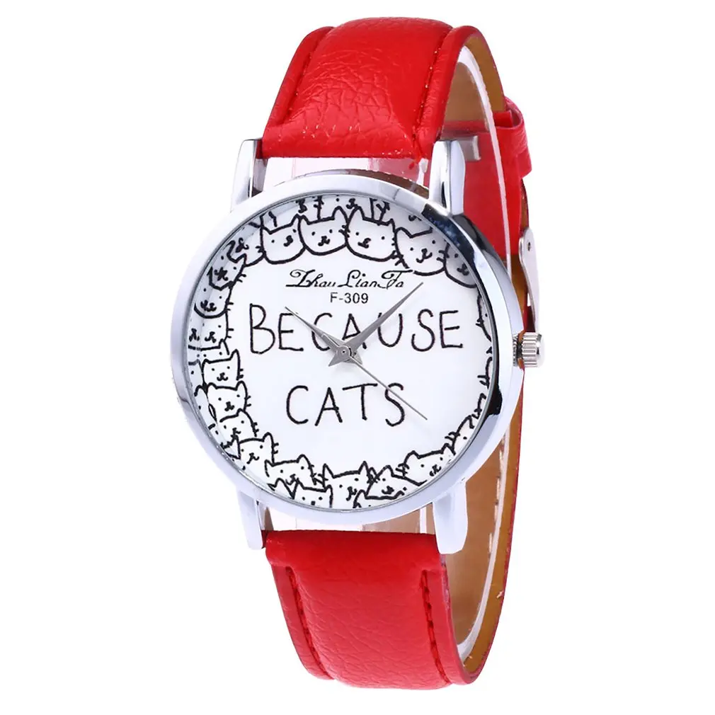 Классический белый циферблат роскошный кожаный ремешок женские кварцевые часы