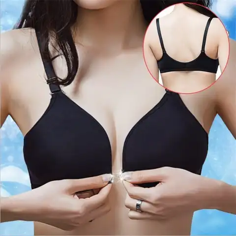 Seamless Women Bra Solid Color Front Buckle Bra Underwear Sexy Lingerie Bralette Beauty Cross Back Women Push Up Plus Size Bras