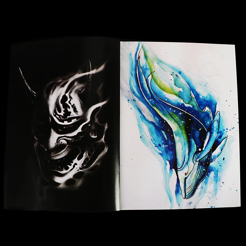 Latest Original Tattoo Manuscript A4 Size 50 Pages Sketch Book Eyes Feather Death Buddha Skull | Красота и здоровье