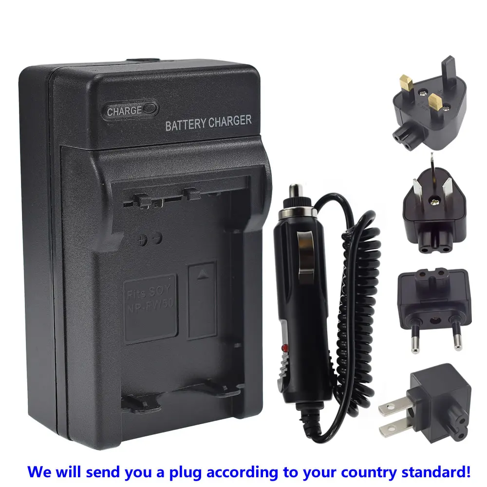 3x NP-FW50 Батарея + зарядное устройство для дома и автомобиля Зарядное Sony A5000 A5100 A7s A6000