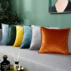 Роскошный клетчатый Модный мягкий Бархатный Чехол для подушки с вышивкой и геометрическим рисунком, наволочка, домашняя декоративная диванная подушка