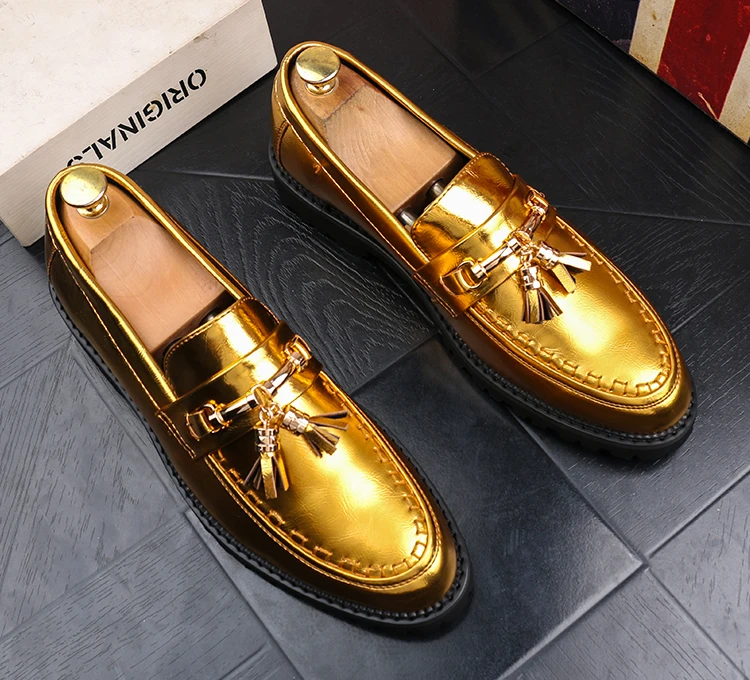 Туфли оксфорды мужские золотистые высокие заостренный носок деловой стиль