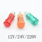10 шт., неоновые индикаторы для установки сигнальных ламп, 220 В, 12 В, 24 В постоянного тока, 10 мм