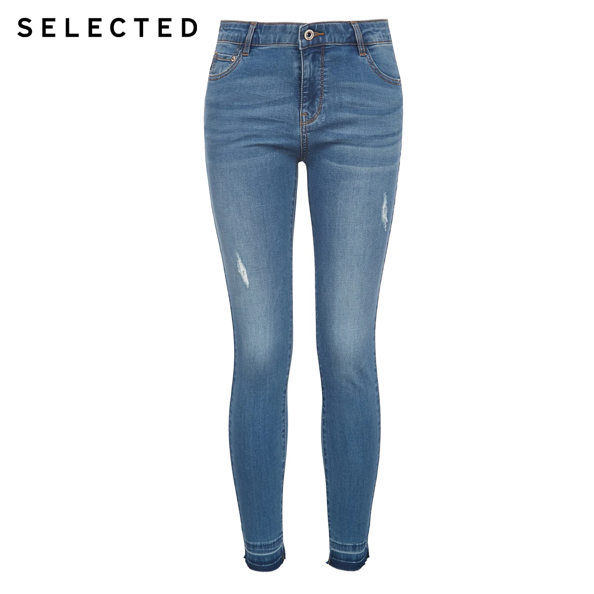 

SELECTED Women's Summer Mid-rise Elastic Force Skinny Crop Jeans S|420232520