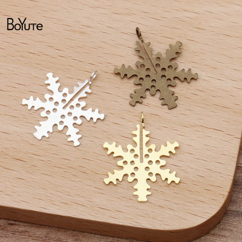 

BoYuTe (100 Pieces/Lot) 19*21MM Metal Brass Snowflake Charms for Jewelry Making Diy Hand Made Materials Wholesale