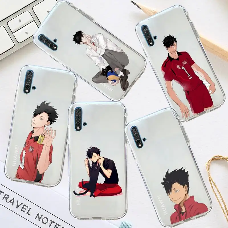 

Haikyuu anime Kuroo Tetsurou Phone Case Transparent for Huawei honor P mate 40 20 30 10 50 i 9 x mate pro lite 8a