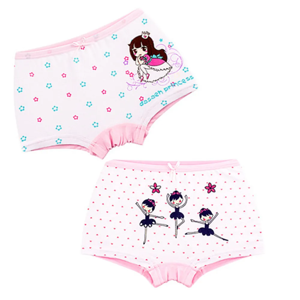 Нижнее белье для девочек OMGosh из 100% хлопка 2 шт. розовые Симпатичные боксеры нижнее