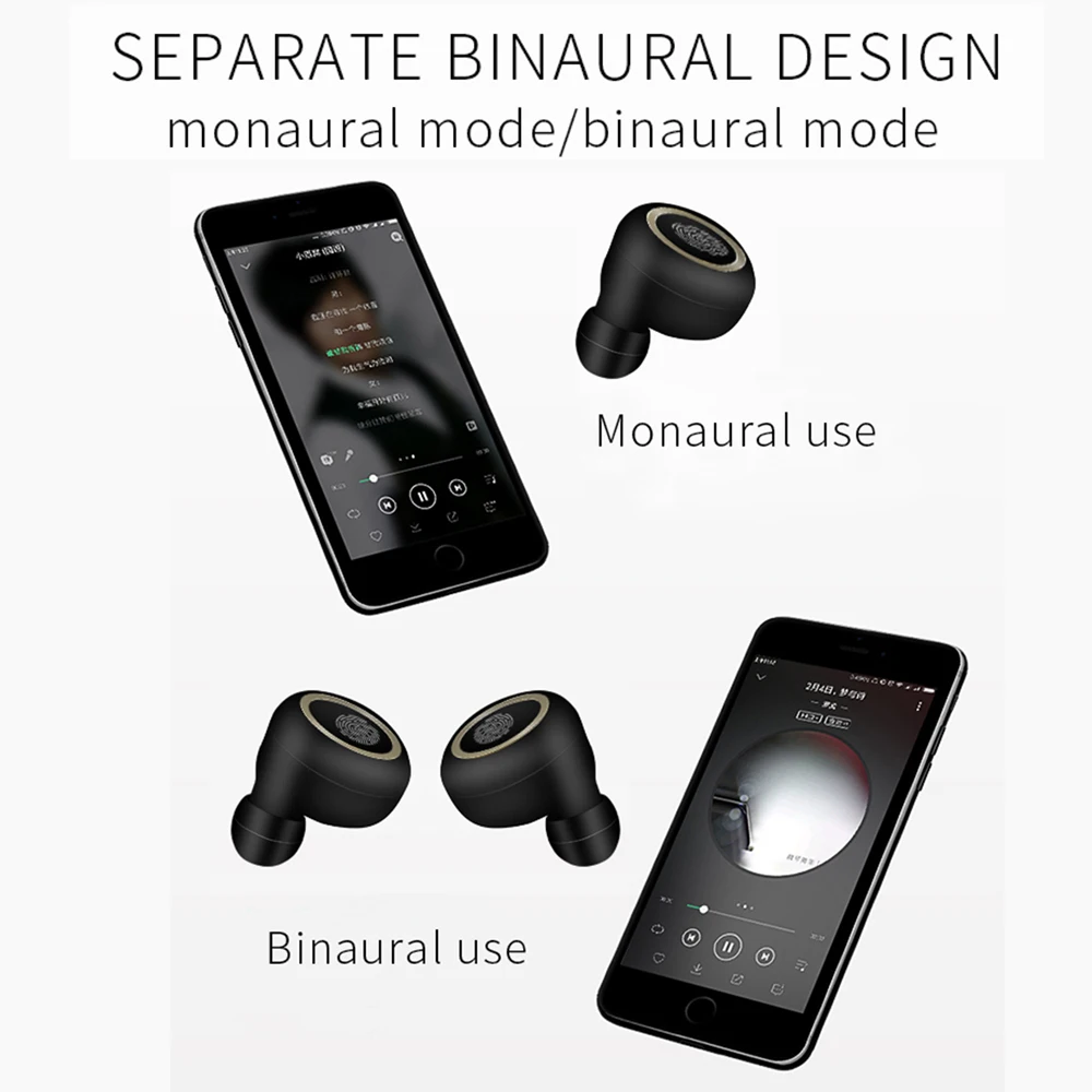 Mini V5.0 Bluetooth Wireless Headphones TWS Earphone HiFi Bass Earbuds Ear Buds Stereo Headset with Mic | Электроника