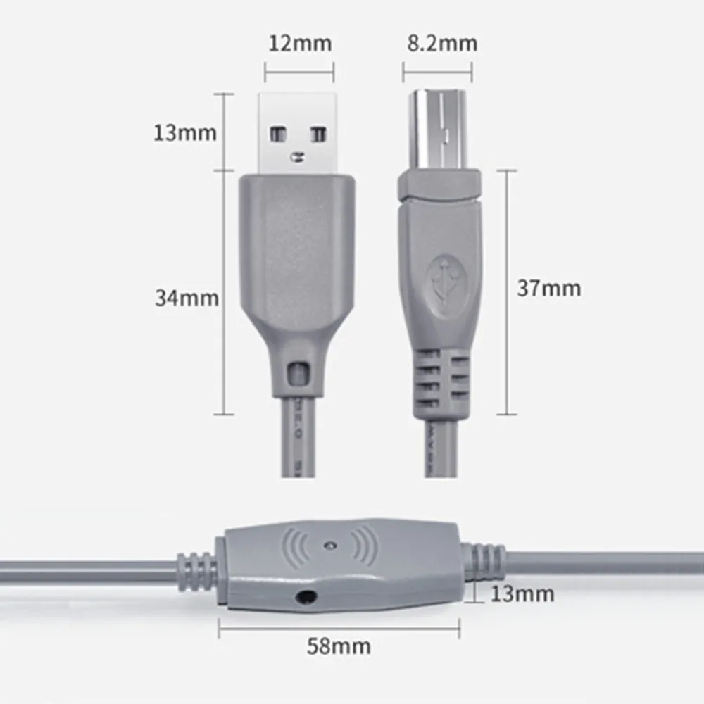 USB Printer Cable High Speed Print 2.0 for Camera Computer Connect with 1.5M 3M 5M 10M 15M 20M 25M | Электроника