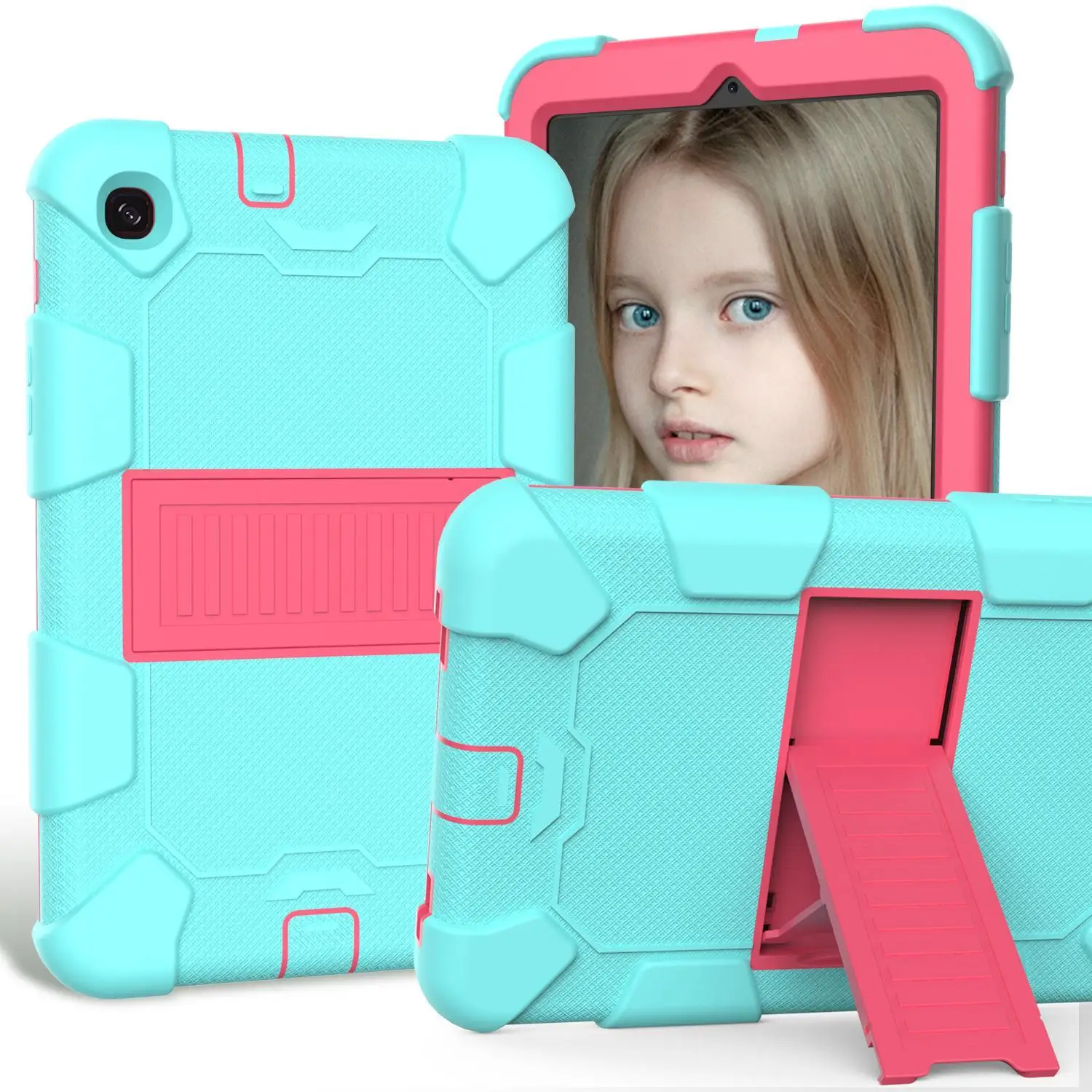 

Heavy Duty Full-Body Rugged Tablet Shell for Samsung Galaxy Tab A 8.4 Inch T307 T307V 2020 Case Kickstand Layer Kids Cover Funda
