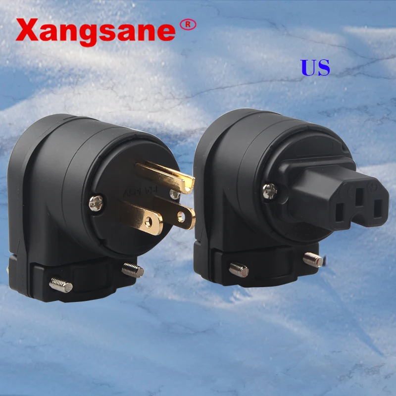 

1 комплект, L-образная изогнутая медная позолоченная штепсельная вилка стандарта США