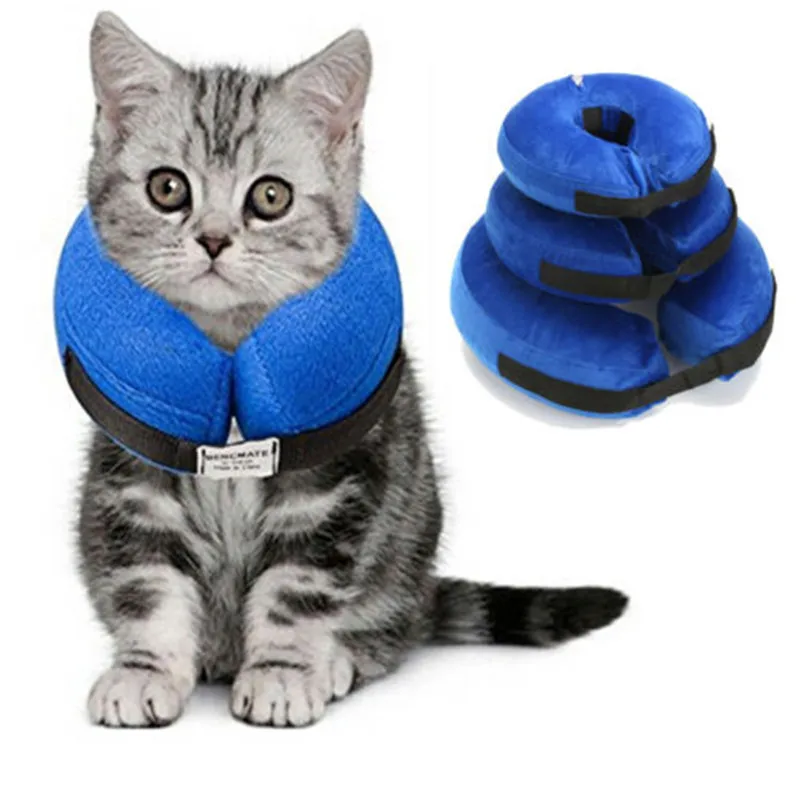 Medical Pet Collar Pets Dogs Cat Soft Comfortable Inflatable Collars E-Collar Protection Puppy Head Cone | Дом и сад