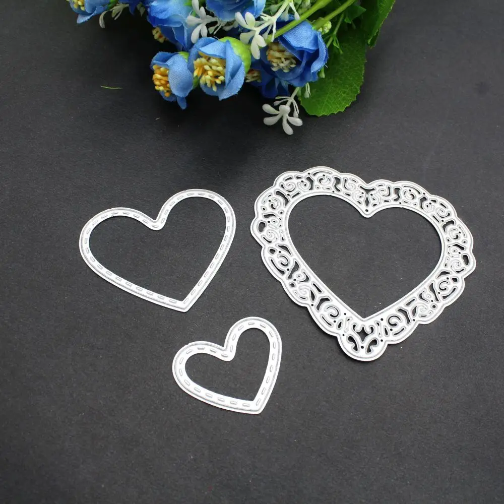 

Metal Cutting Dies Stencils Heart Shaped Lace Frame DIY Scrapbooking Die Cuts Greeting Card Decor Embossing Cut