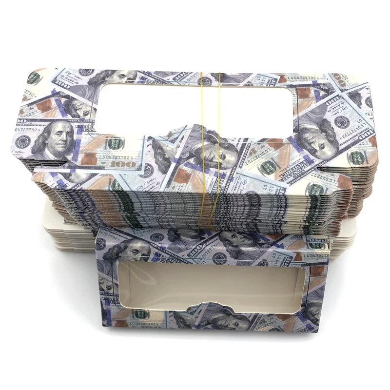 Объемные норковые ресницы Mikiwi оптом упаковка для денег картонная коробка