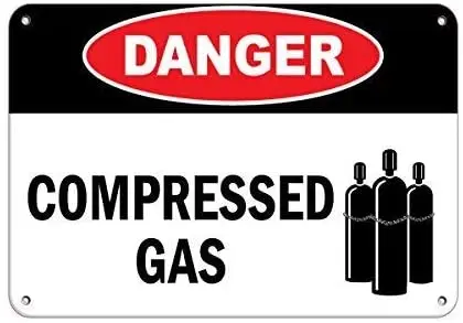 

BIN SHANG Danger Compressed Gas Style 2 Hazard Sign Flammable Aluminum Metal Sign 8 X 12 Inch
