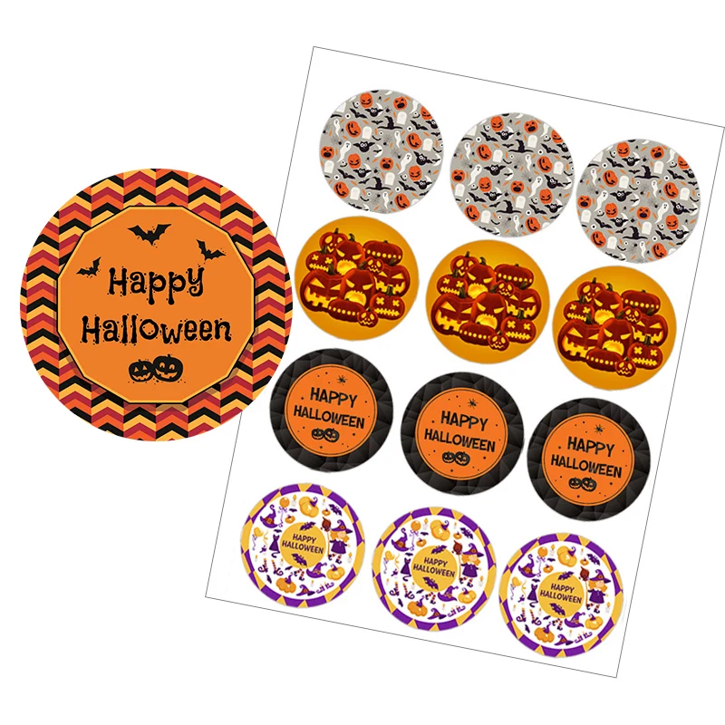 

Halloween Pumpkin Ghost Stickers Packaging Sealing Labels DIY Halloween Gift Stickers Labels Decoration Treat or Trick Favors