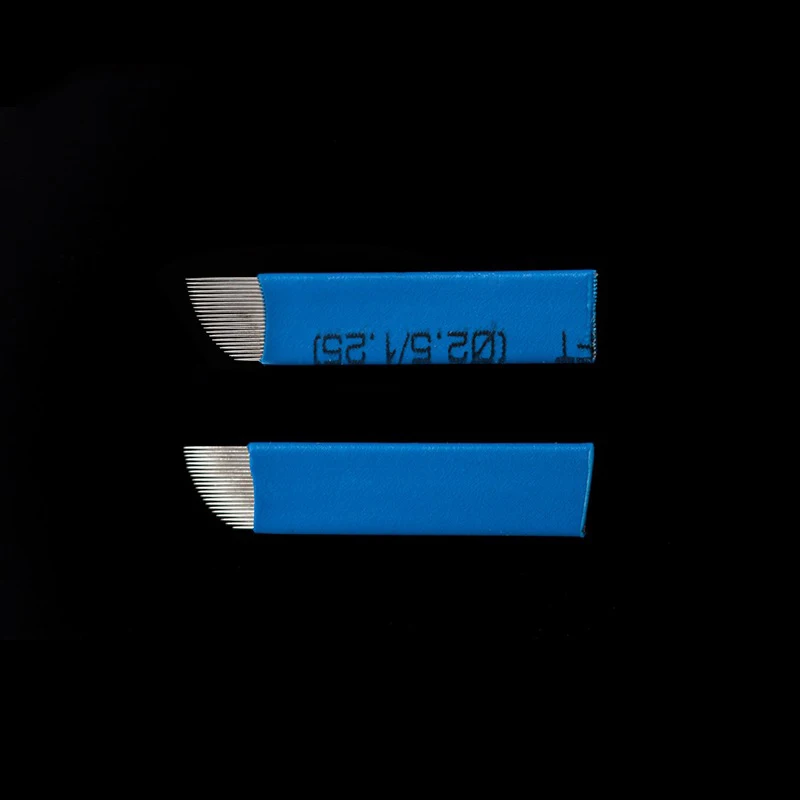 Иглы для микроблейдинга 100 мм синие 18 гибких лезвий U образные перманентного