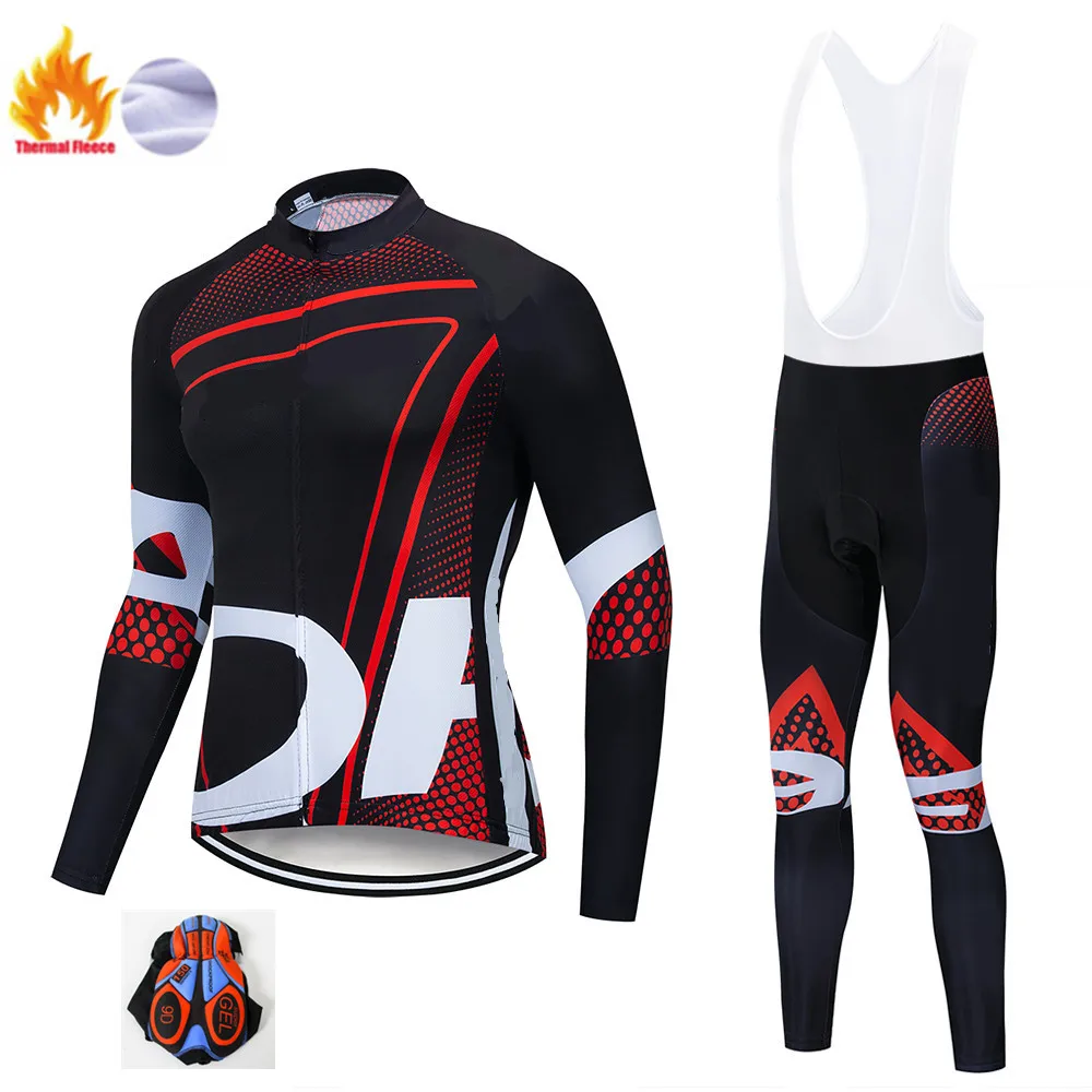 Winter suit Велосипедная одежда для мужчин зима Синий pro велосипедная майка комплект велосипедных брюк мужские Ropa Ciclismo термальная флисовая велосипедная одежда для мужчин - Цвет: Winter suit