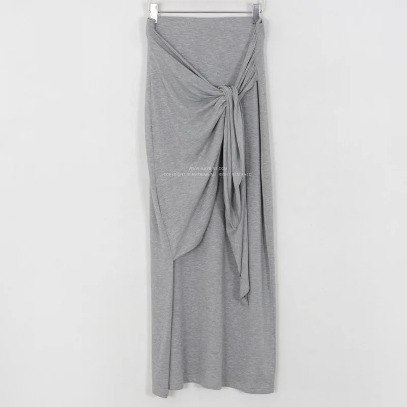 

Women High Waist Korean Casual Modal Sexy Solid Pencil Skirts Summer Midi Long Female Knitted Bodycon Skirt Elegant Office Wear