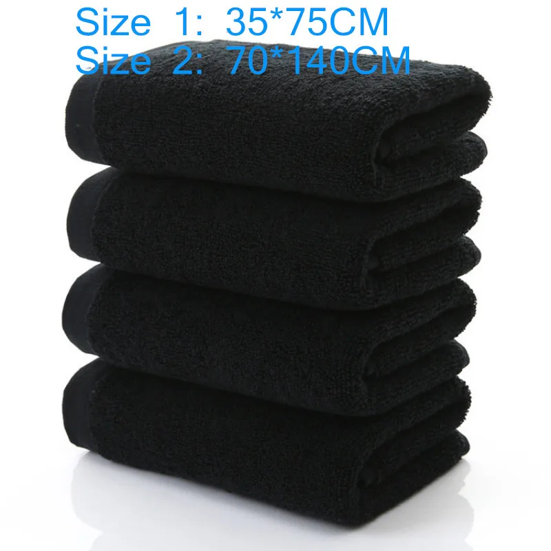 

100% cottonnon-fading black towel jacquard soft bamboo fiber towel thickened absorbent black towel for home hotel beauty salon