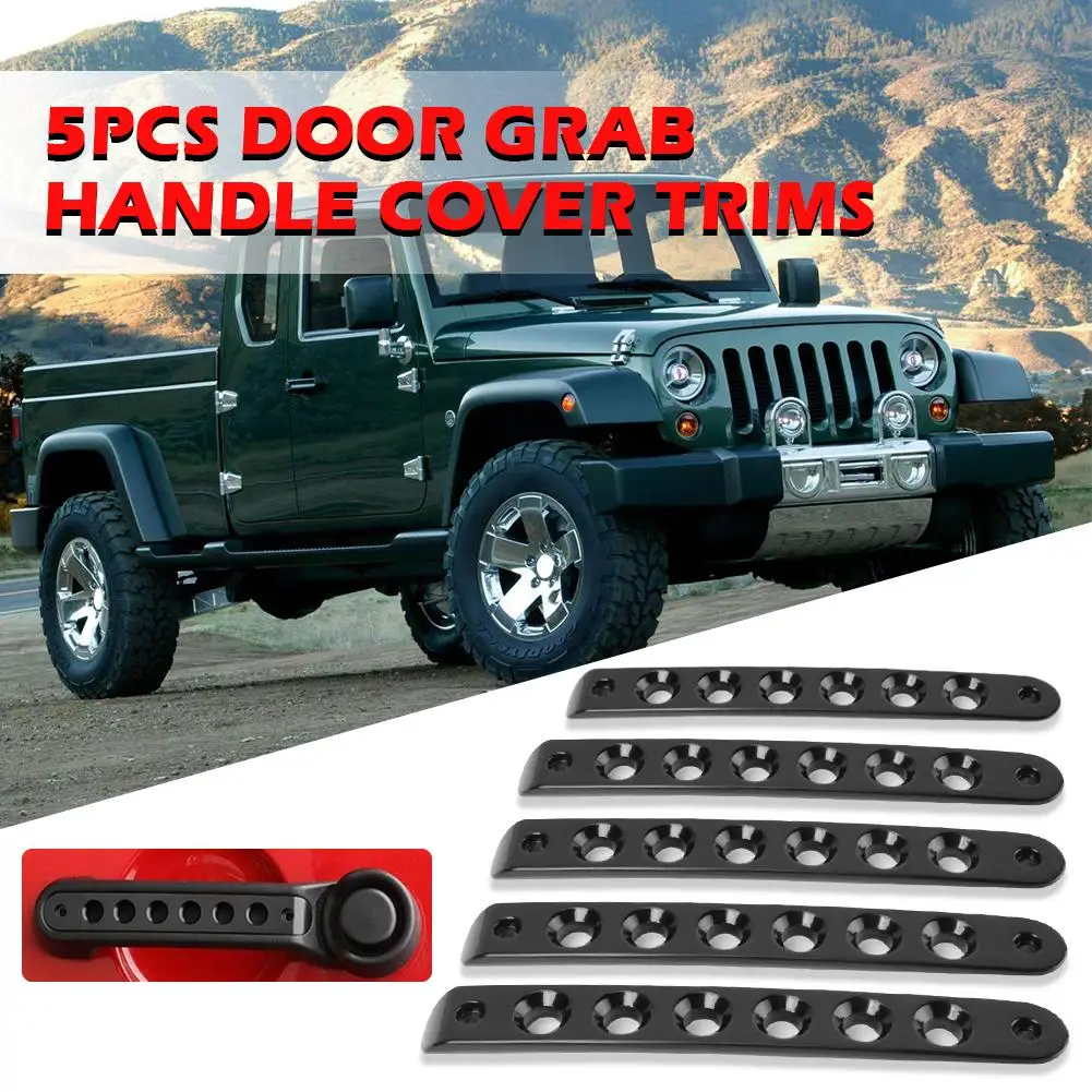 

5 шт., алюминиевые вставки для ручки двери Jeep Wrangler JK 2007-2018