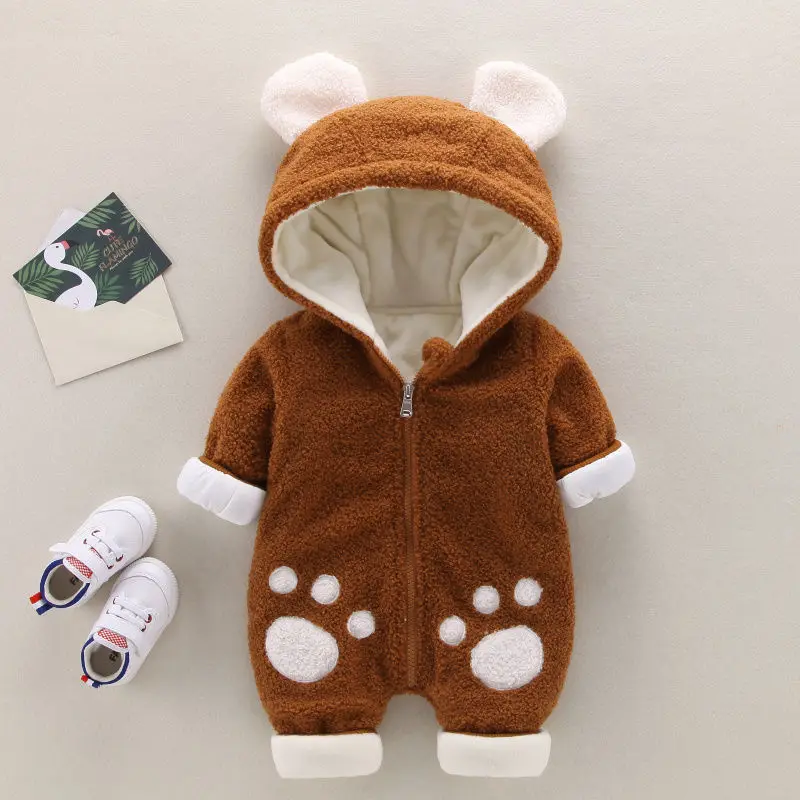 Детская одежда для тела теплая зимняя малышей ползает от 0 до 3 месяцев мальчиков
