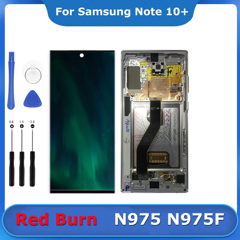 

6,8 дюймовый AMOLED ЖК-экран для Samsung Galaxy Note 10 Plus Lcd N975F N975 N975W Note 10 Plus дисплей сенсорный экран с рамкой