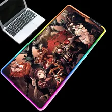 RGB Mousepad Backlight Hot Anime Overlord Anti-slip Durable Waterproof Softy Mice Pad for Home Gamer Desk Pad Thickness 3/4mm