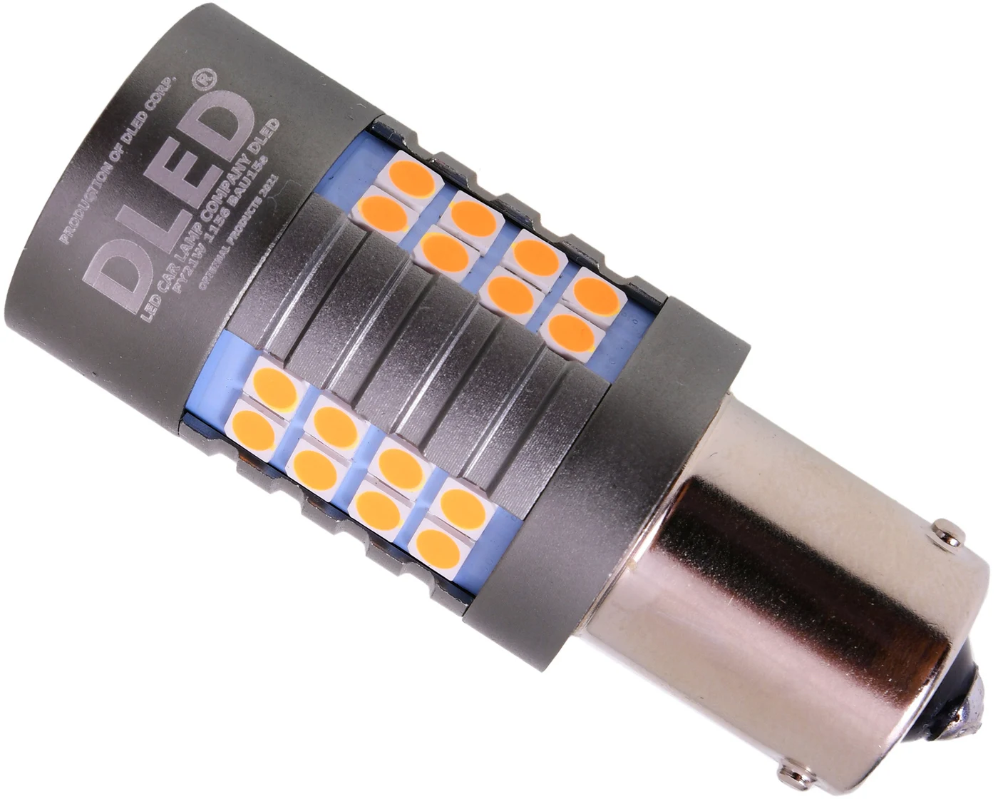 Автолампа светодиодная 1156 - PY21W S25 BAU15s SMD 3030 21W c обманкой (Оранжевые) ( 1 лампа. ) |