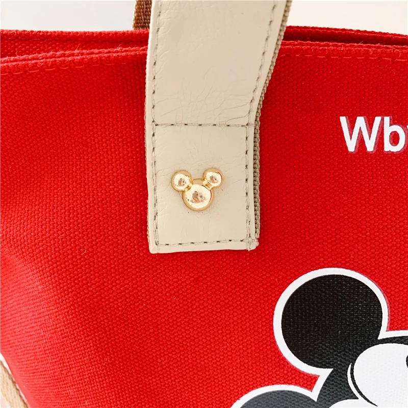 Женская Холщовая Сумка через плечо Disney Mickey Mouse модная сумочка Минни