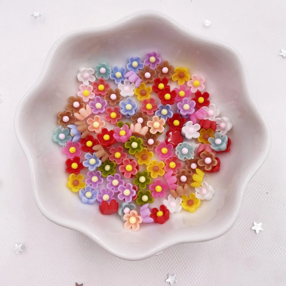 Цветные полимерные 3d фигурки с плоским основанием 6 мм 100 шт. аппликация сделай