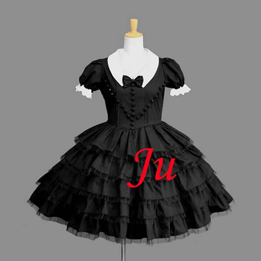 

fondcosplay adult sexy cross dressing sissy maid short Gothic Lolita Punk Fashion black cotton Dress Costume Tailor-made[CK872]