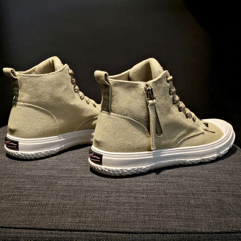 2019 модные высокие кроссовки парусиновая обувь женская черного цвета белые