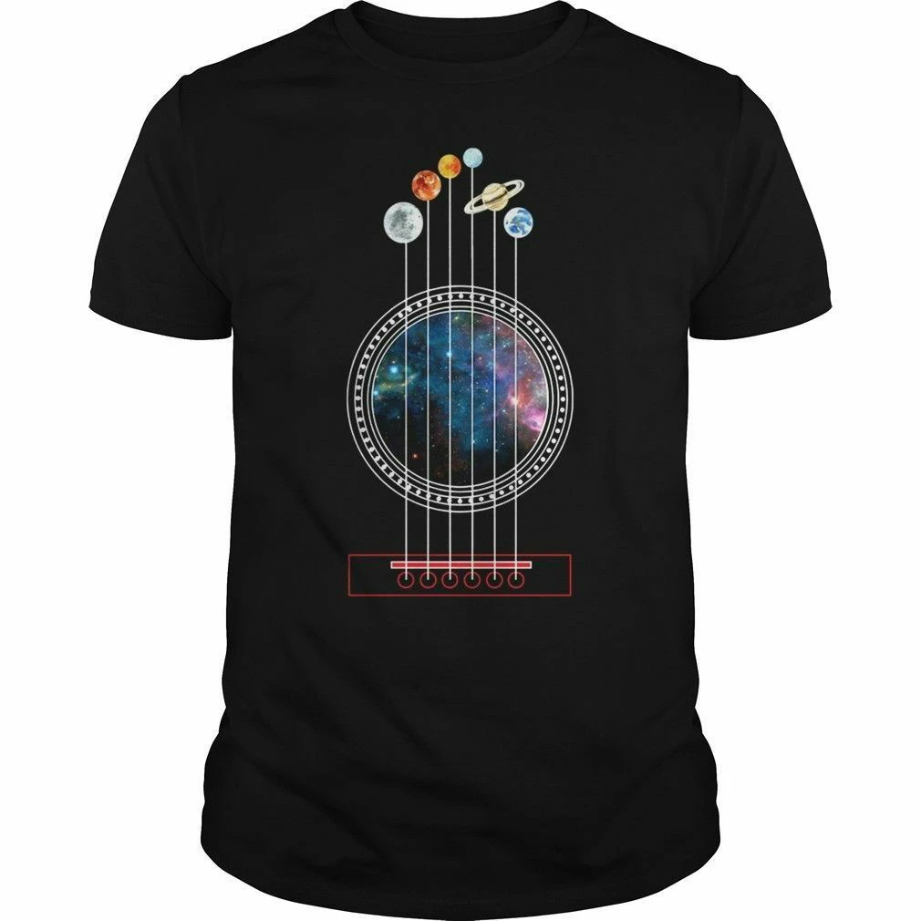 

Guitarist Guitar Universe Planet TShirt Black Cotton S-3XL Men Funny Fashion Shirt Tee 100% Cotton