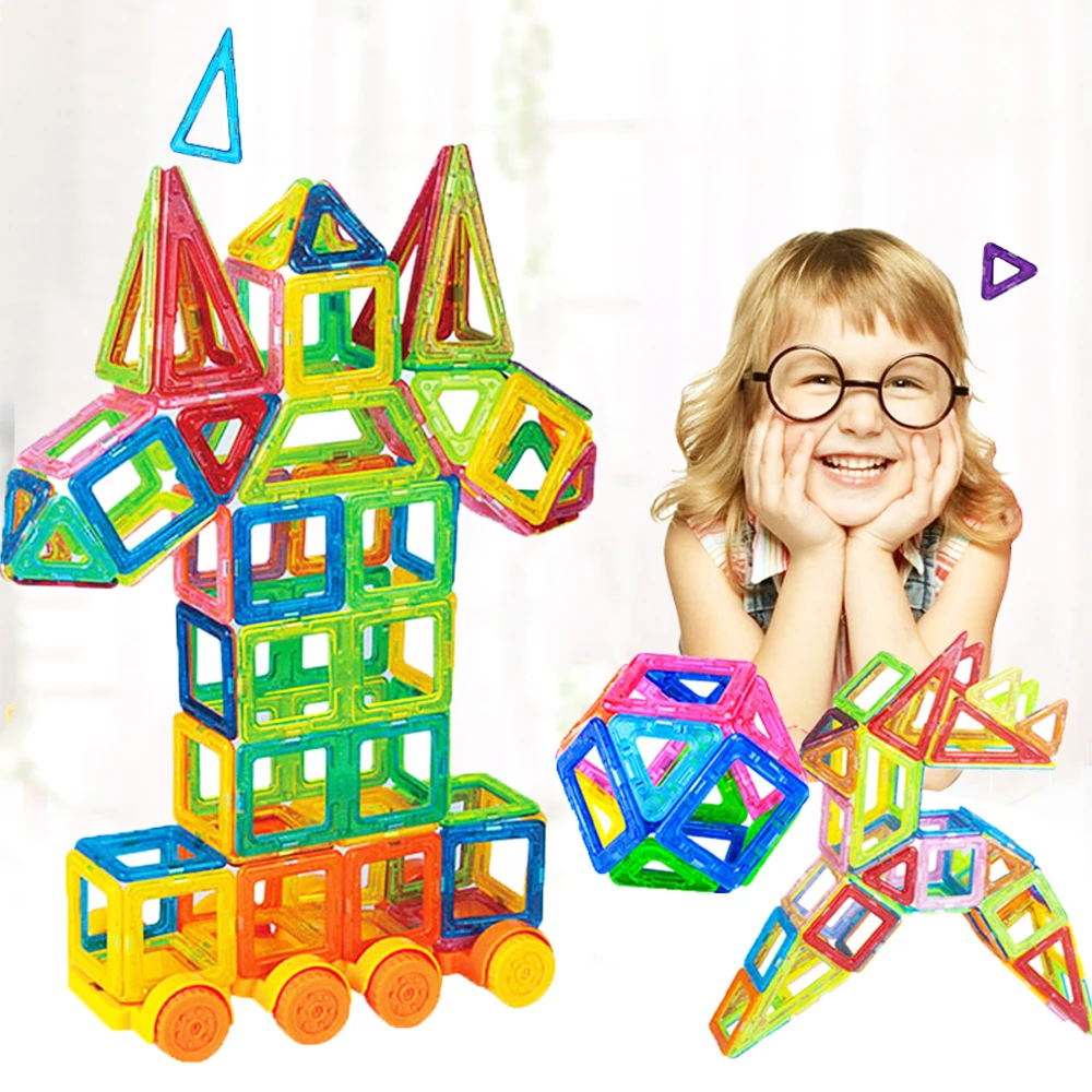 

110pcs Mini Magnetic Construction Toys Model Building Blocks Plastic Magnetic Designer Bricks for Children's Educational Toys